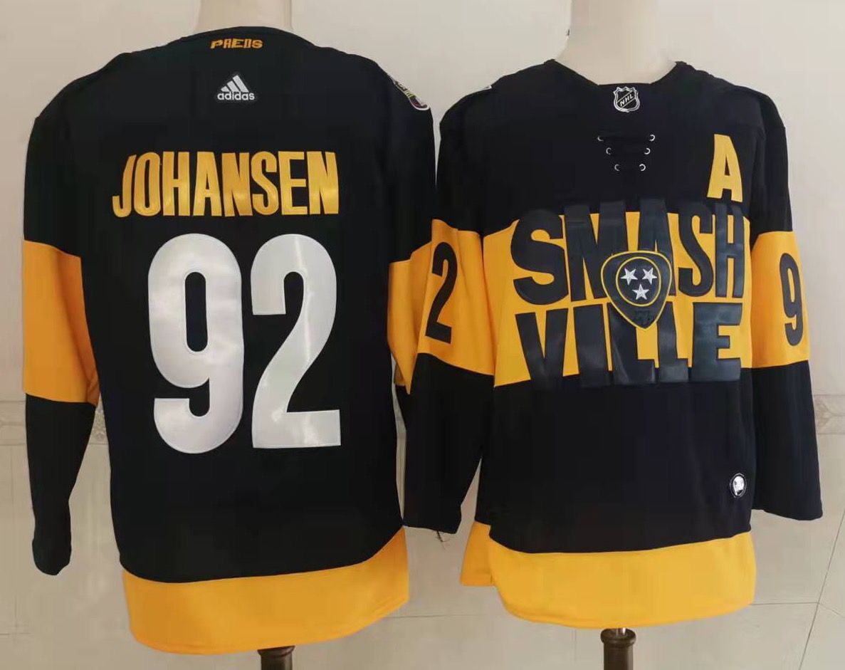 Men Nashville Predators #92 Johansen Black New 2022 Adidas NHL Jersey->new jersey devils->NHL Jersey